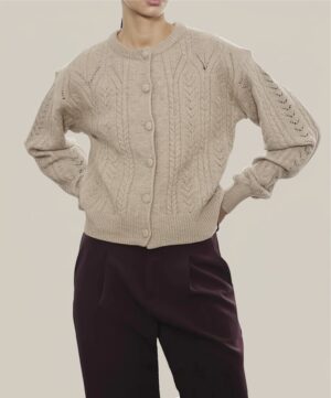 cardigan botones beige