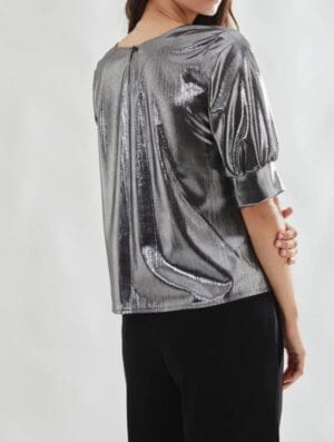 Blusa escote base con puño en el codo - Imagen 2