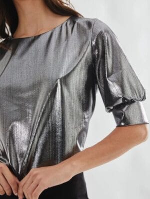 Blusa escote base con puño en el codo - Imagen 3