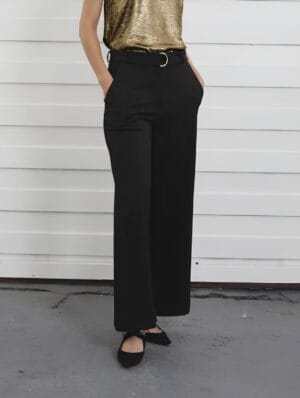 Pantalón ancho con cinto y hebilla - Imagen 3
